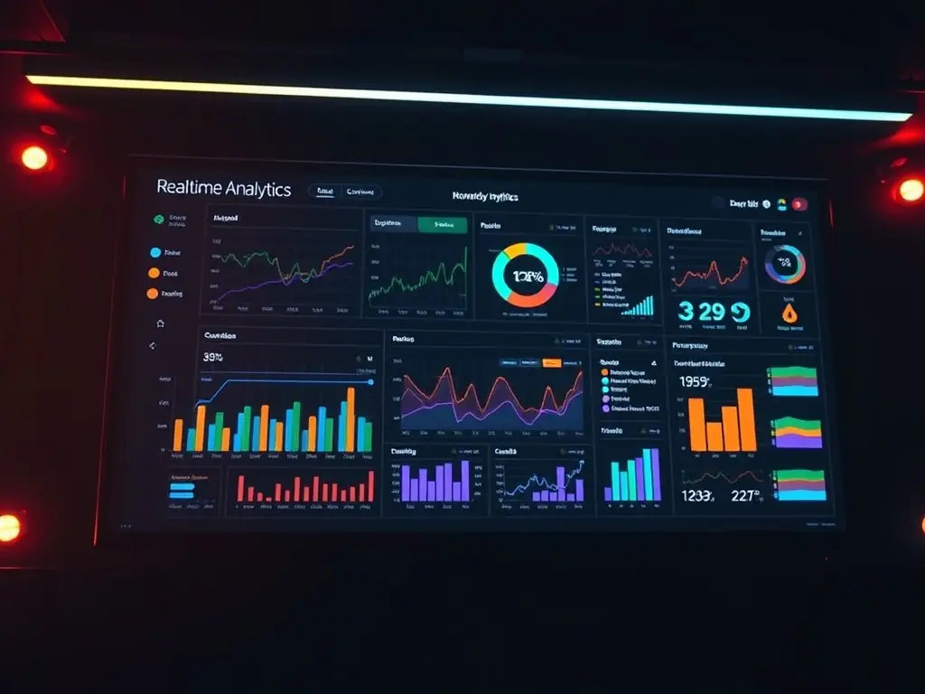 A dashboard displaying key performance indicators (KPIs) and project metrics using iTransfluence's data analytics tools. The image should highlight data-driven decision-making.
