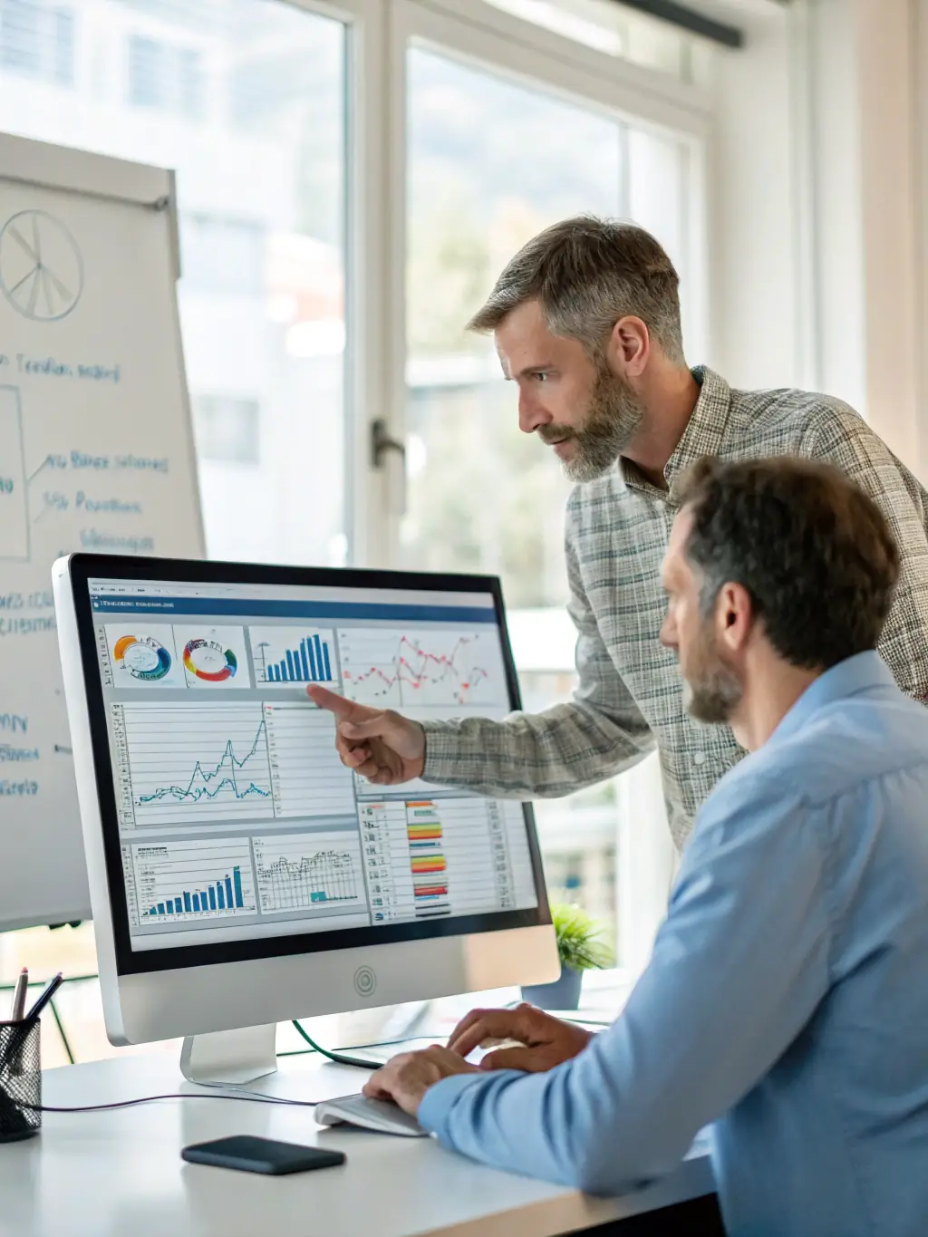 A professional IT consultant working on a complex ERP system, showcasing iTransfluence's expertise in ERP consulting.