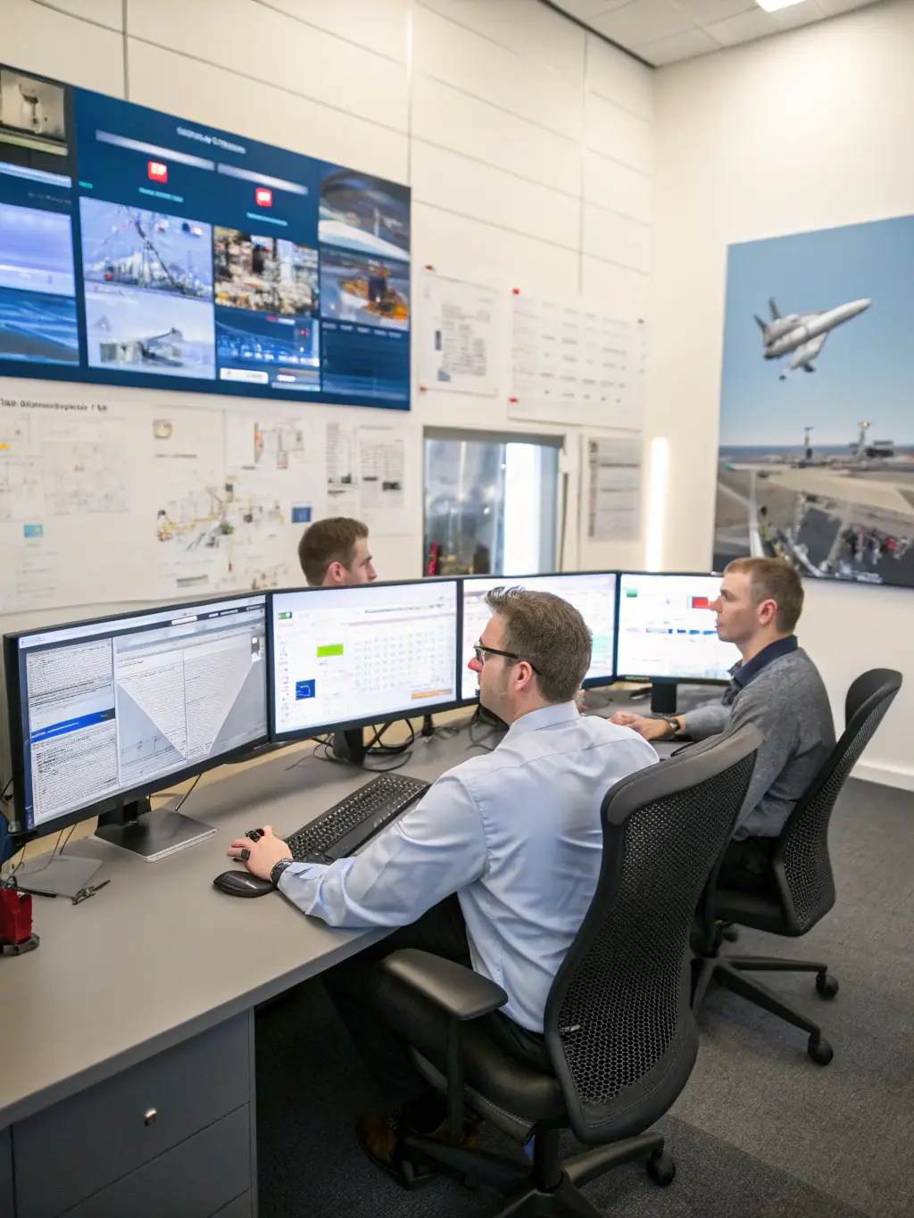 SAP consultants analyzing data on a dashboard, highlighting iTransfluence's SAP capabilities.
