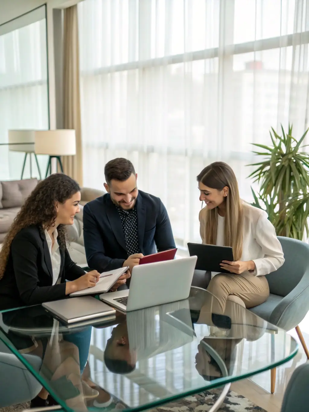A team of Oracle consultants collaborating on a project, emphasizing iTransfluence's Oracle expertise.