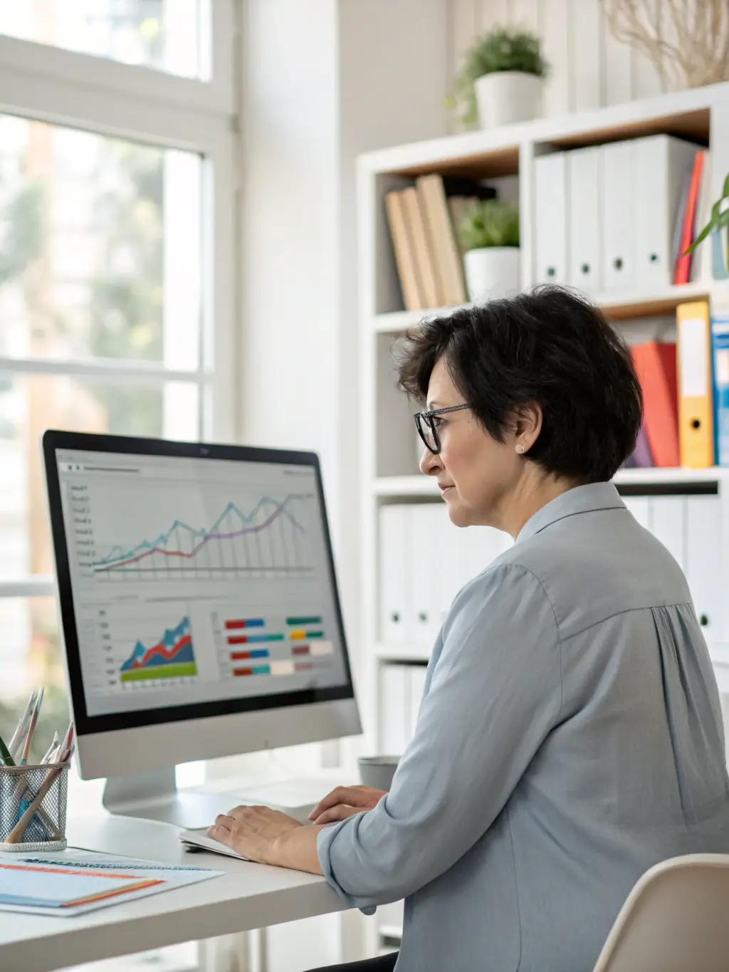 A professional photograph showcasing iTransfluence's AI-powered data analytics solution on AWS, highlighting real-time data visualization and insights.