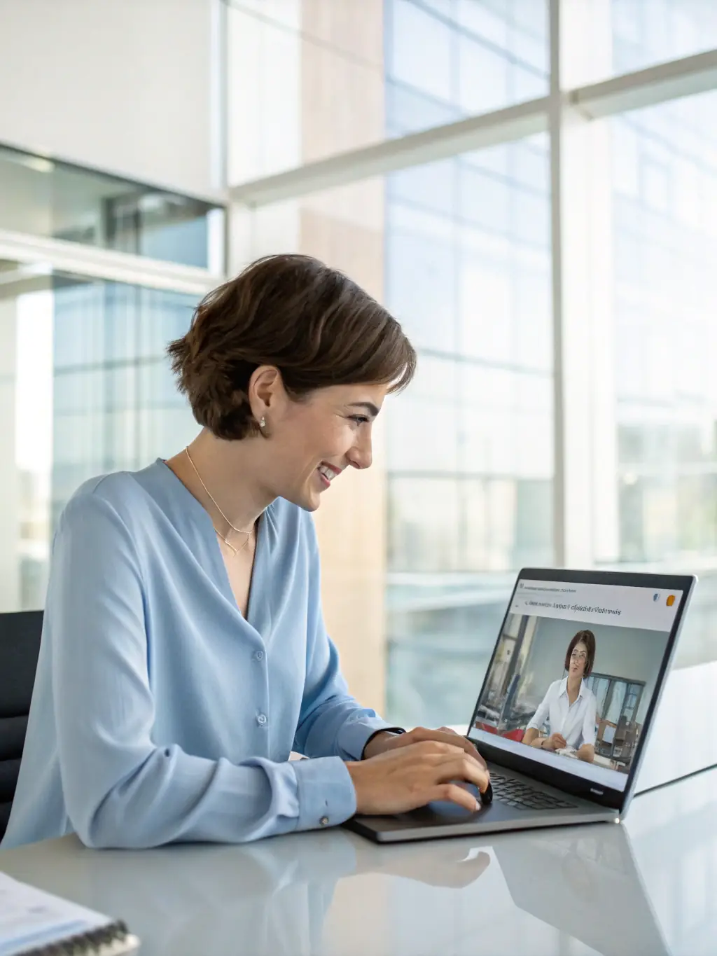 A professional photograph of a user posting a job on the iTransfluence Portal, showcasing the intuitive interface and clear job description fields.