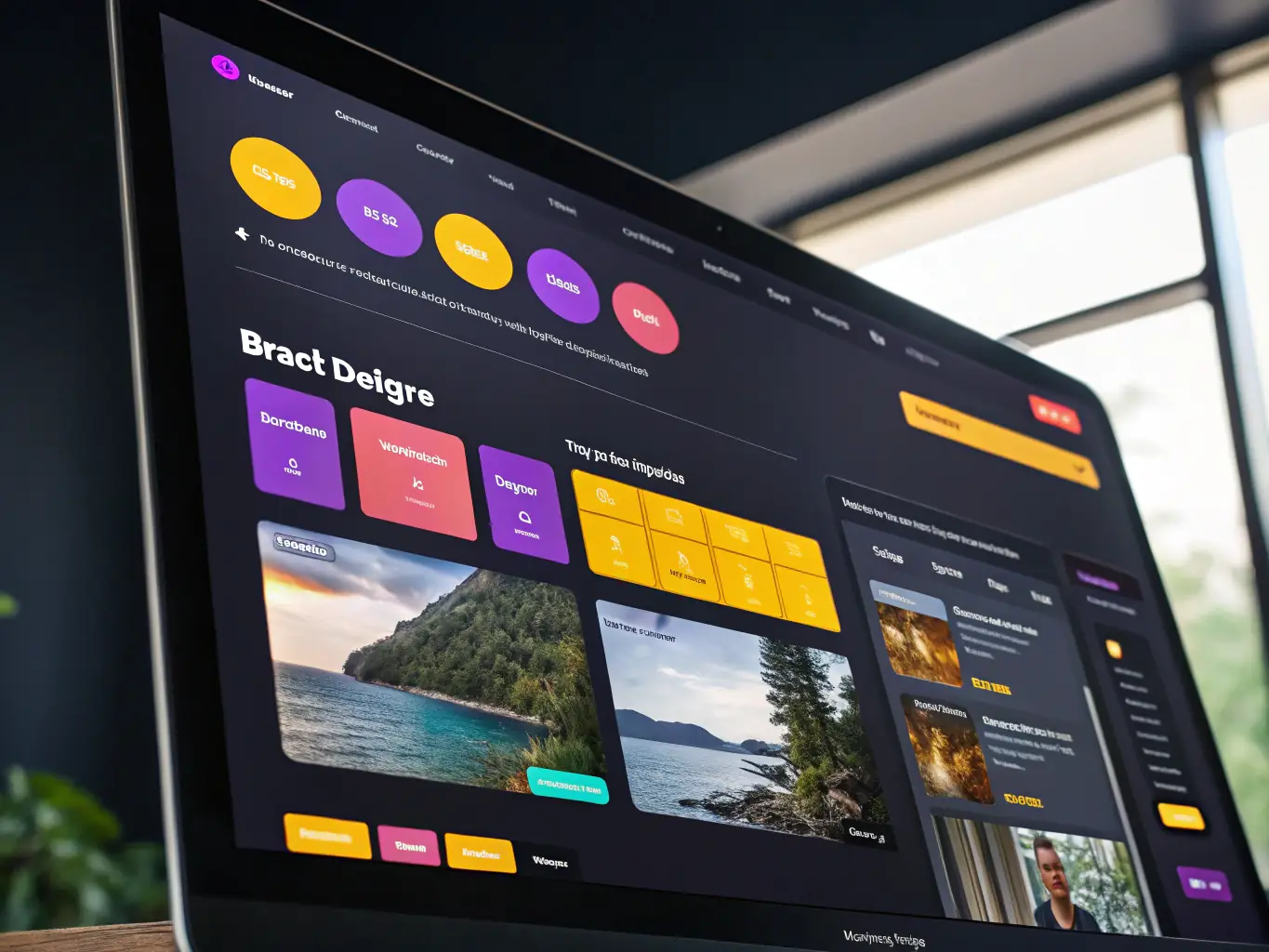 A vibrant image showcasing the AI-powered drag-and-drop interface of the iTransfluence website builder, highlighting its ease of use and intuitive design.