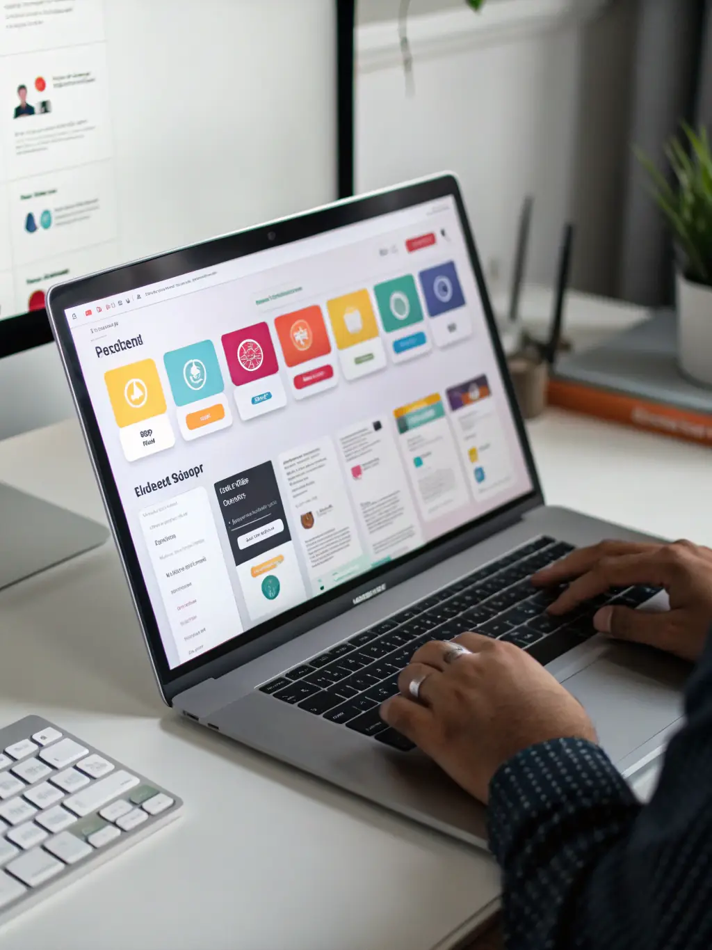 A clean, modern interface of iTransfluence's AI website builder, showcasing its drag-and-drop functionality and intuitive design, emphasizing ease of use for beginners.
