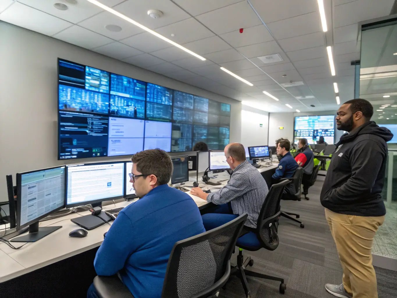 A dedicated iTransfluence managed services team monitoring and maintaining a client's AWS cloud infrastructure, ensuring optimal performance and security.