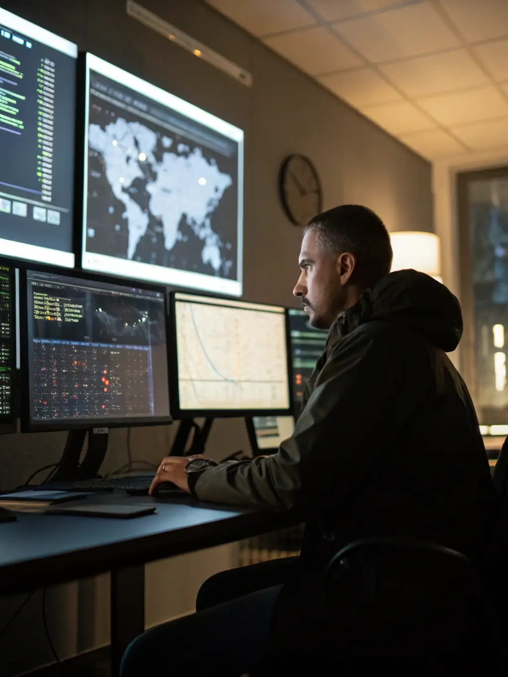 An illustration representing iTransfluence's managed security services on AWS, showcasing threat detection and data protection capabilities.